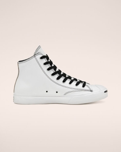 Converse Leather Side Zip Jack Purcell Női Magasszárú Fekete/Fehér | OJADXNF-HU